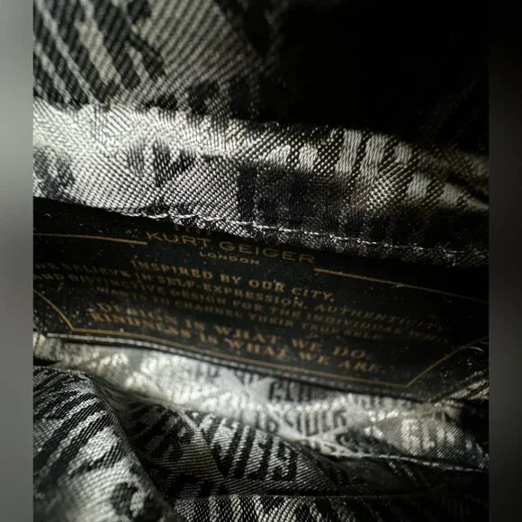 🆕 KURT GEIGER LONDON 🧿 NWOT Tweed Crossbody Bag, Pink & Black Tweed - Picture 10 of 15